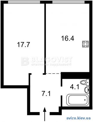 Продажа 1-комнатной комнаты, Диброва