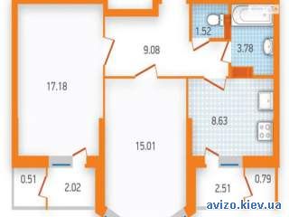 Продаж 2к квартири 58.9 кв. м на вул. Бориспільська