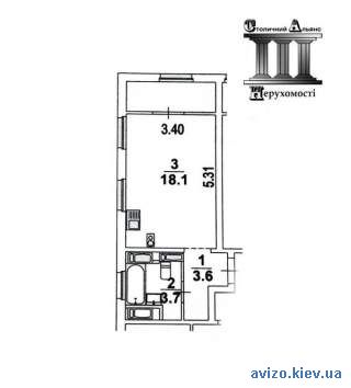 1003111 продаж 1-к квартира Київ, Голосіївський, 50000 $