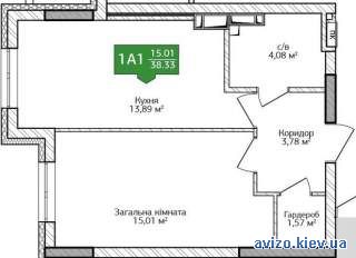 Огромная однокомнатная в центре Ирпеня